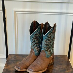 Ariat Firecatcher Western Brown & Blue Lake Leather Boots